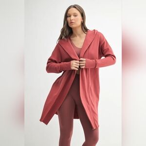 Open Front Longline Hoodie Cardigan